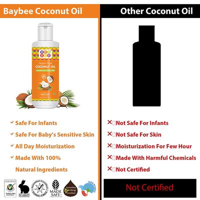 BeyBee Organic Virgin Coconut Oil 200 ml - Creams, Lotions & Oils