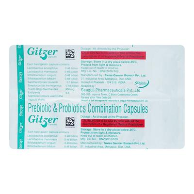 GITZER Capsule 10's - Ulcer/Reflux/Flatulence-GIT