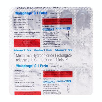 Walaphage G1 Forte Tablet 15'S - Diabetes-Ant