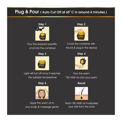 Tru Hair Ayurvedic Hair Oil 110 ml + Tru Heater - Hair Oils