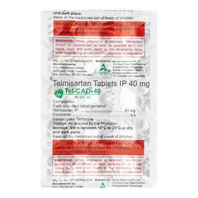 TEL CAD 40 Tablet 15's - Hypertension-Ang