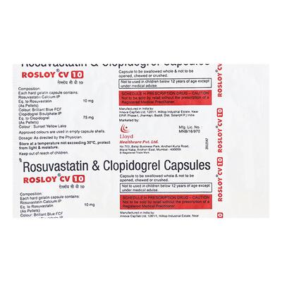 Rosloy CV 10mg Capsule 10's - High Cholesterol-Dys