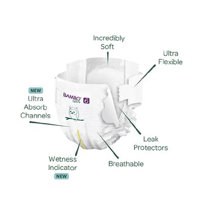 Bambo Nature Tape Diapers with Wetness Indicator - XXL (6) 40's - Diapers & Wipes