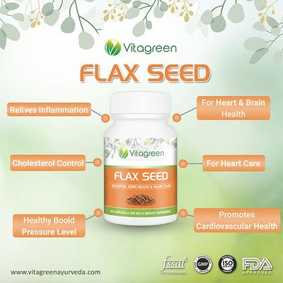 VitaGreen Flax Seed Capsules 60's - Herbal Dietary Supplement