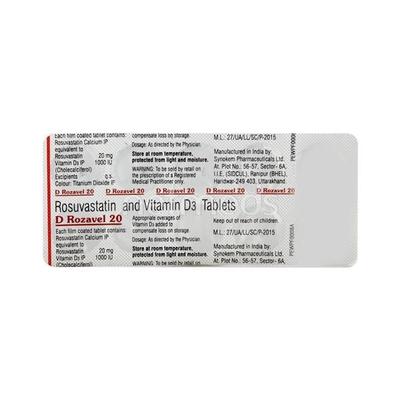 D Rozavel 20mg Tablet 10'S - High Cholesterol-Dys
