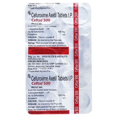 CEFTAZ 500 Tablet 10's - Bacterial Infections-Cep