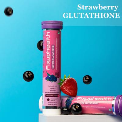 FixUpHealth Glutathione Effervescent Tablet - Strawberry Flavour 15s & FixUpHealth Calcium and Vitamin D3 Effervescent Tablet - Orange Flavour 20s 1's - General Health