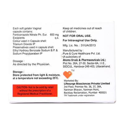 FENTISURGE Vaginal Capsule 1's - Fungal Infections-Anf