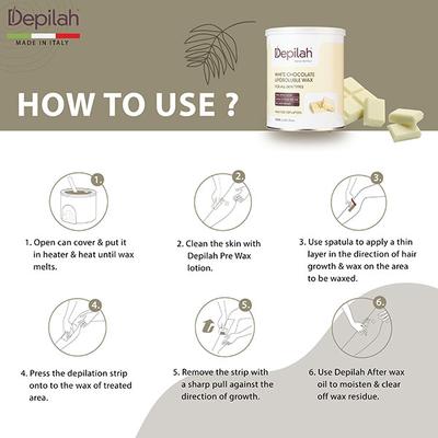 Depilah Liposoluble Wax - White Chocolate 800 ml - Hair Removal Accessories