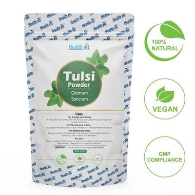 HealthVit Natural Tulsi (Ocimum Sanctum) Powder 100 gm - Herbal Dietary Supplement