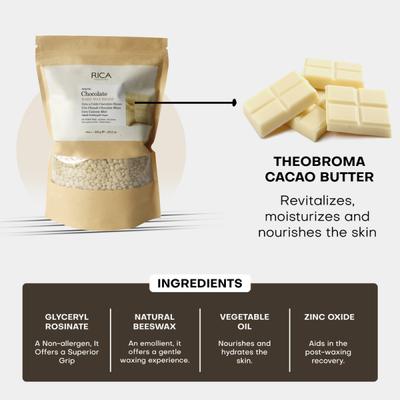 Rica Hard Wax Beads - White Chocolate 800 gm - Shaving & Hair Removal