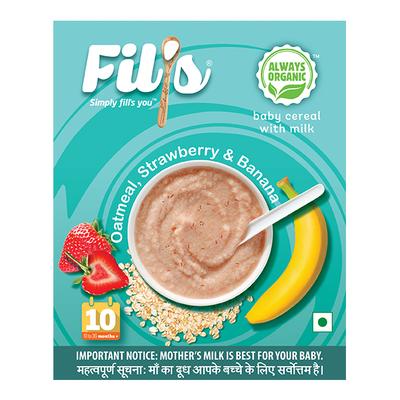 Fil's Organic Baby Cereal With Oatmeal, Strawberry & Banana 300 gm - Baby And Infant Supplements