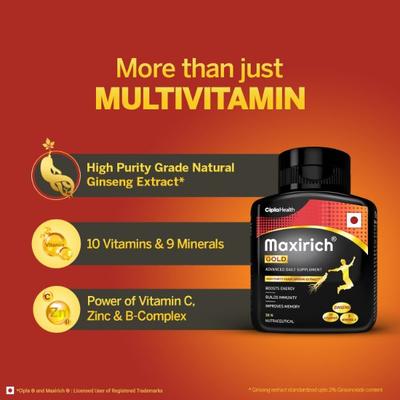Maxirich Gold Advanced Daily Supplement Capsule 30's - Multi-Vitamins