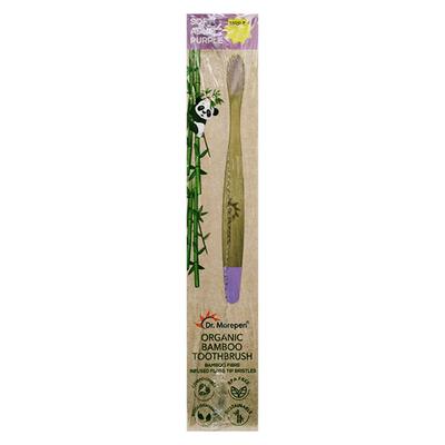 Dr. Morepen Organic Bamboo Adult Toothbrush - Purple (Soft) - Toothbrushes
