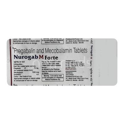 Nurogab M Forte 75/1500mg Tablet 10'S - Neuropathic Pain-Dru