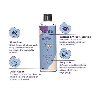 Sanfe Space Organics Hand Sanitizer (Pack of 2 x 500 ml) - Hand Sanitizer