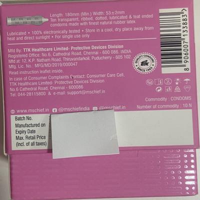 MsChief Dotted And Ribbed Condoms 10's - Plain/Flavoured Condoms