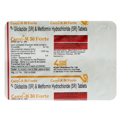 CARRYL M FORTE 30mg Tablet 10's - Diabetes-Ant