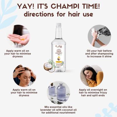 Coco Crush Cold Pressed Virgin Coconut Oil 1 l - Hair Oils