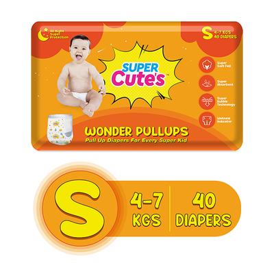 Super Cute's Wonder Pullups Diaper - (S) (4 - 7 kg) 40's - Diapers & Wipes