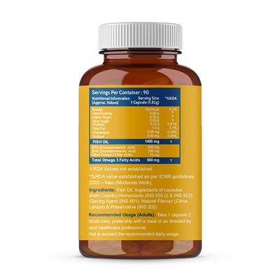 CF Omefish-Gold Triple Strength Fish Oil 1400 mg Omega-3 900 mg Softgel Capsule 90's - Omega Fish Oil Fatty Acids