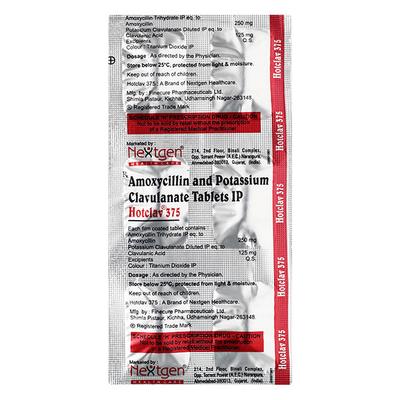 HOTCLAV 375mg Tablet 6's - Bacterial Infections-Pen