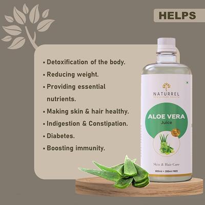 Naturrel Aloe Vera Juice 800 ml + Free 200 ml - Ayurvedic Juices