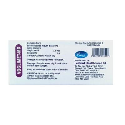 Voglimet MD 0.3mg Tablet 10'S - Diabetes-Ant