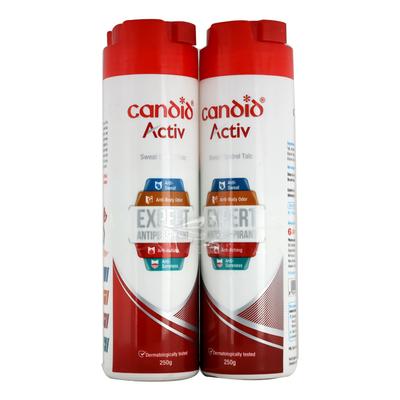 Candid Activ Sweat Control Antiperspirant Talc 250 gm BOGO - (1+1 Free) - Itching/Rashes