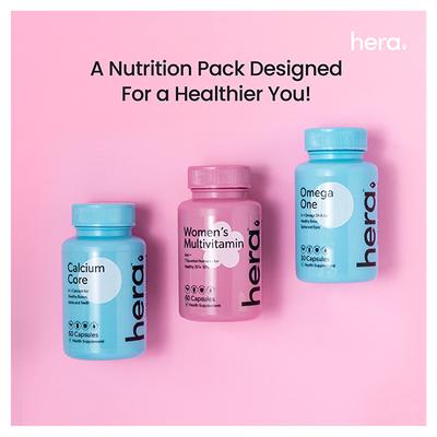 Hera Women Wellness Capsule Bundle (Women Multivitamin + Calcium Core + Omega One) - Multi-Vitamins