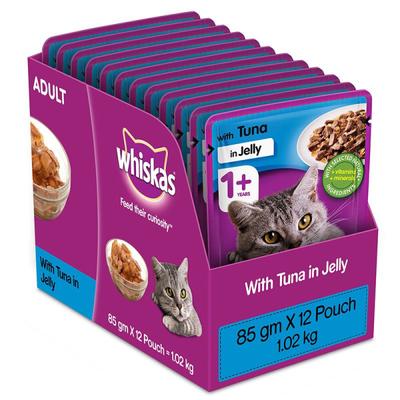 Whiskas Adult Tuna in Jelly (Pack of 85gm x 12) 1020 gm - Petfood