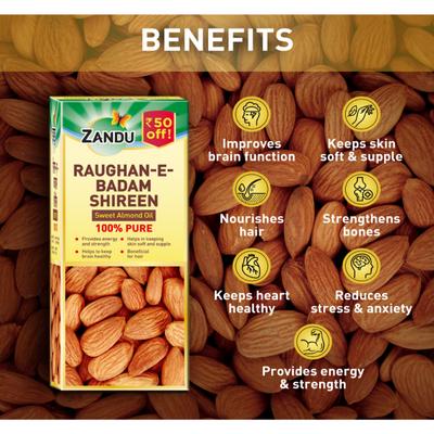 Zandu Raughan - E - Badam Shireen Sweet Almond Oil 100 ml - Personal Care (Ayush)