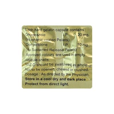 MIZ D Capsule 15's - Ulcer/Reflux/Flatulence-Aaa