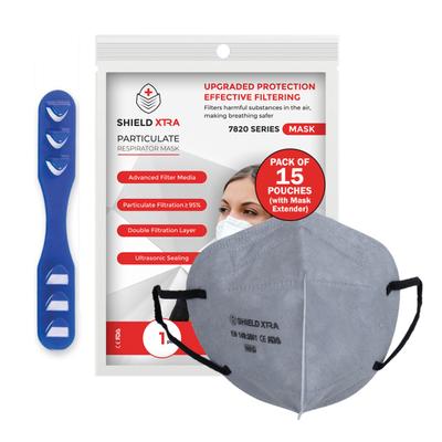Shield Xtra N95 Anti Pollution Face Mask - Ear Loop 15's - Face Mask