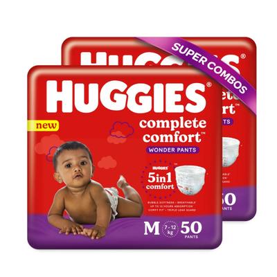 Huggies Complete Comfort Wonder Diaper Pants (M) (Pack of 2 x 50's) - Diapers & Wipes