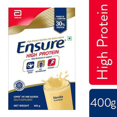 Ensure High Protein Nutrition Powder - Vanilla Flavour 400 gm (Refill Pack) - Daily Health Drinks