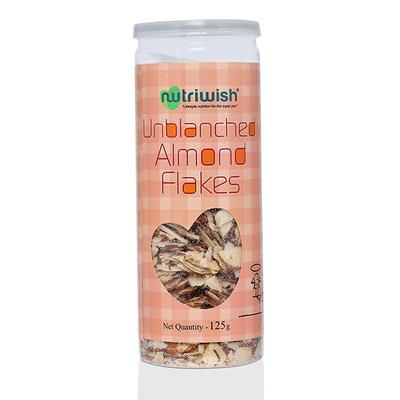 Nutriwish Unblanched Almond Flakes 125 gm - Nutritional Bars