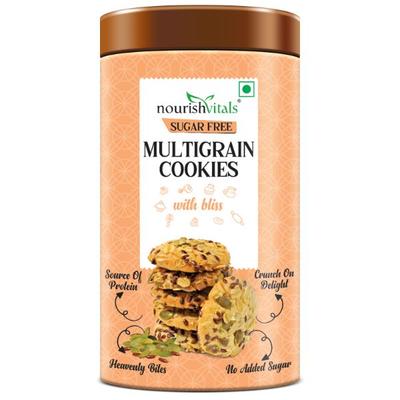 NourishVitals Sugar Free Multigrain Cookies 120 gm - Nutritional Bars