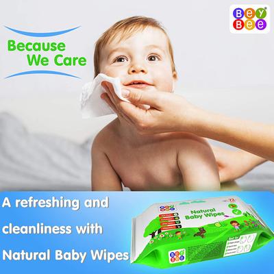 BeyBee Natural Baby Wipes 72's - Diapers & Wipes