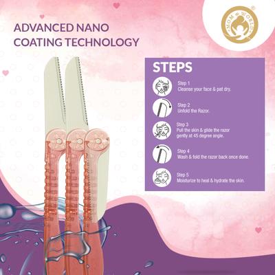 Mom & World ShaveRush Women Foldable Pretty Face Razors 3's - Hair Removal Accessories