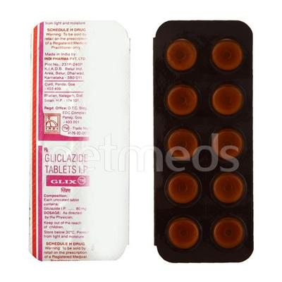 Glix 80mg Tablet 10'S - Diabetes-Ant