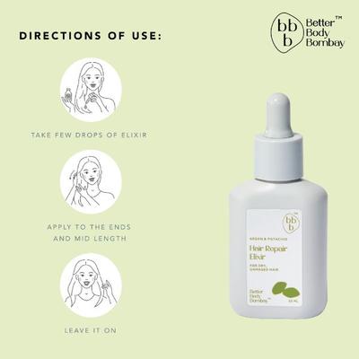 BBB Better Body Bombay Hair Repair Elixir-Argan & Pistachio 50 ml - Hair Treatment