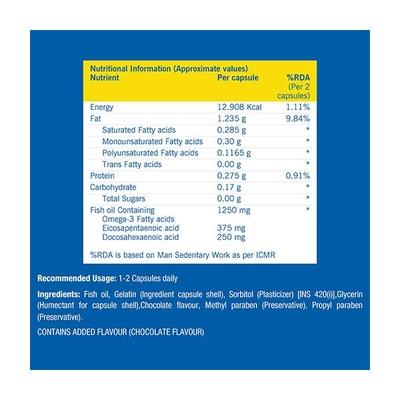 Fast&Up Promega Omega 3 Rich Fish Oil 1250 mg Softgel 60's - Omega Fish Oil Fatty Acids