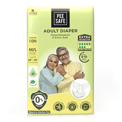 Pee Safe Adult Diaper (M-L) 10's - Adult Diapers & Pads
