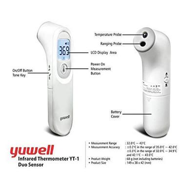 Yuwell Infrared Thermometer (YT-1) - Health Monitors And Equipment