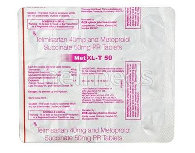 MET XL T 50mg Tablet 15'S - Hypertension-Ana