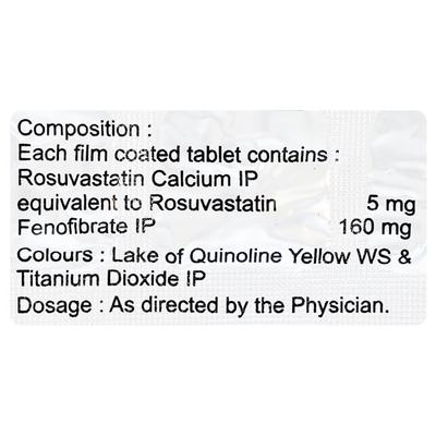 Rosufit F 5/160mg Tablet 10'S - High Cholesterol-Dys