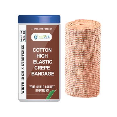 Safent Cotton High Elastic Crepe Bandage (10 cm X 4.5 m) - Bandages