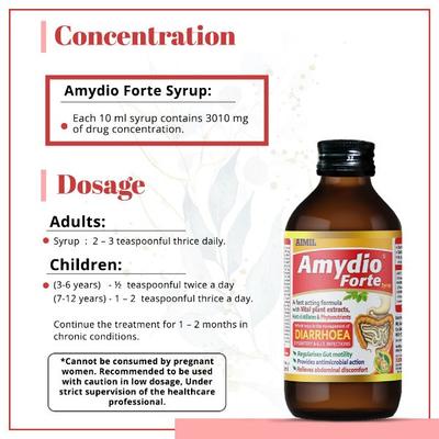 Aimil Amydio Forte Syrup (Pack of 6 x 100 ml) - Digestive Care
