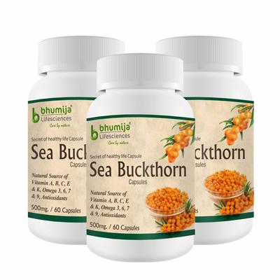 Bhumija Lifesciences Sea Buckthorn 500 mg Capsule (Pack of 3 x 60's) - Speciality Medicines